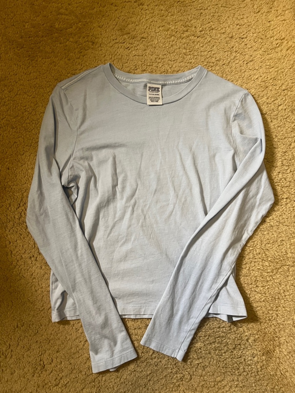 PINK Blue Long Sleeve Top